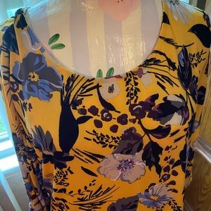 Yellow flowery long sleeve dress